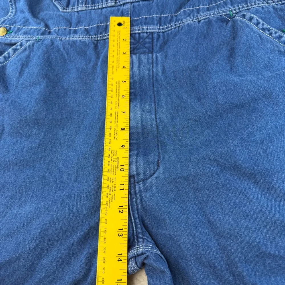 Liberty Mens Denim Bib Overalls Medium Wash Green Zipper P38402 38x32